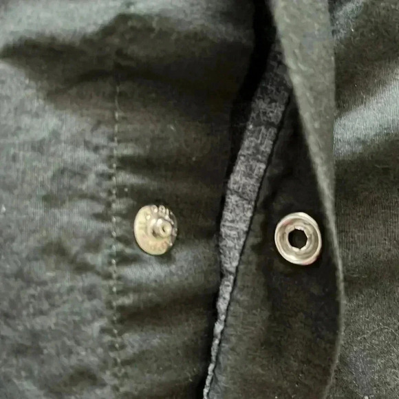 [YXL18/Adult M]Panhandle  Western Print Snap Button Down L/S Olive Green Shirt - Picture 4 of 8